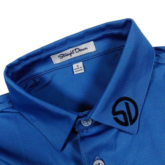 Straight Down Mens Blue EMBROIDERED Golf Polo Shirt Bear Lake Small - Picture 3 of 7